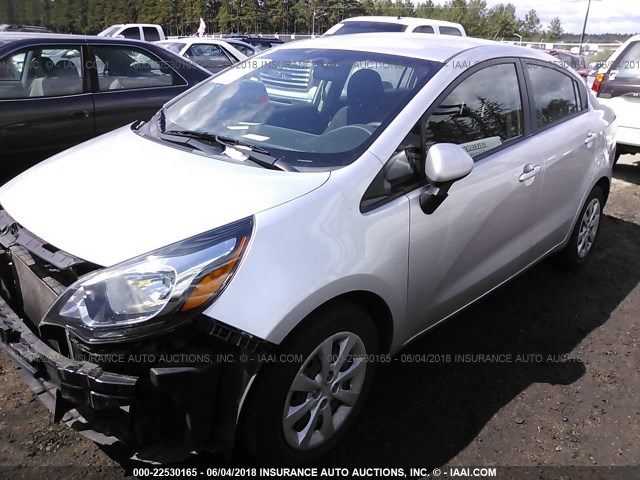 KNADN4A31D6131019 - 2013 KIA RIO EX/SX SILVER photo 2