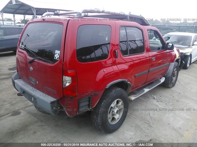 5N1ED28Y41C550636 - 2001 NISSAN XTERRA XE/SE RED photo 4