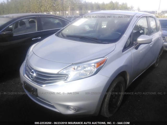 3N1CE2CP0FL444514 - 2015 NISSAN VERSA NOTE S/S PLUS/SV/SL/SR SILVER photo 2