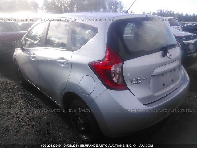 3N1CE2CP0FL444514 - 2015 NISSAN VERSA NOTE S/S PLUS/SV/SL/SR SILVER photo 3