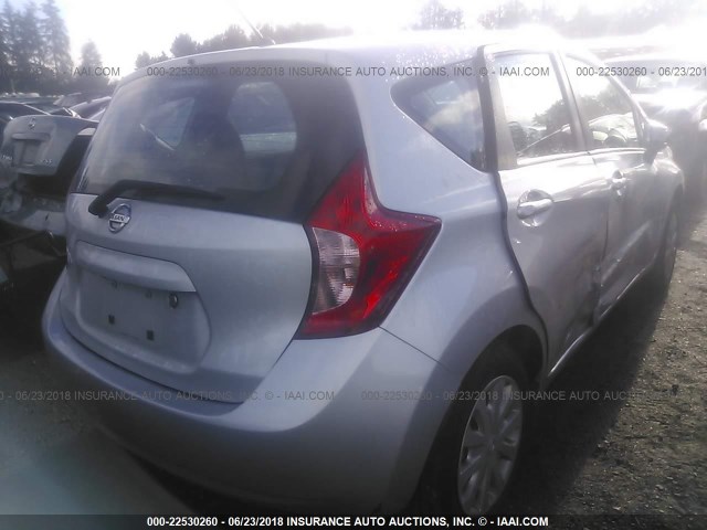3N1CE2CP0FL444514 - 2015 NISSAN VERSA NOTE S/S PLUS/SV/SL/SR SILVER photo 4