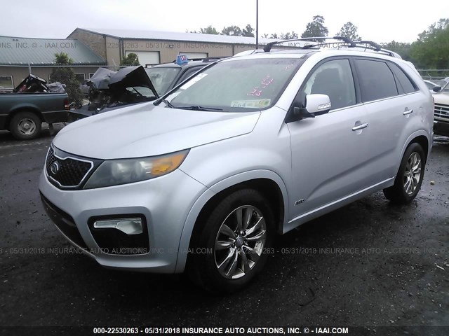 5XYKWDA24CG223087 - 2012 KIA SORENTO SX SILVER photo 2