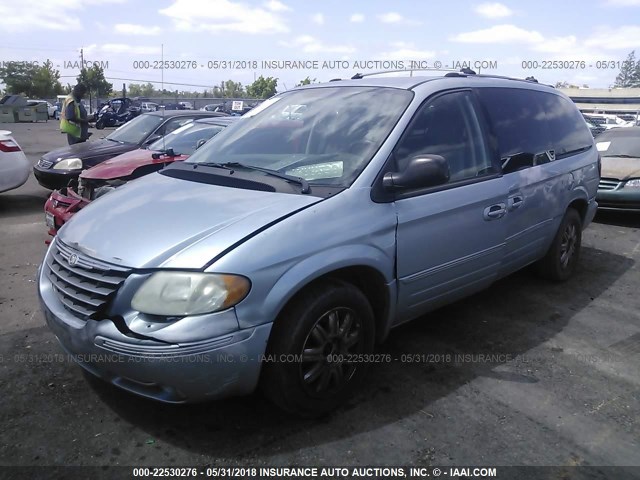 2C8GP64L45R279658 - 2005 CHRYSLER TOWN & COUNTRY LIMITED Light Blue photo 2