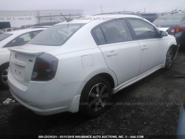 3N1AB6AP8CL643302 - 2012 NISSAN SENTRA 2.0/2.0S/SR/2.0SL WHITE photo 4