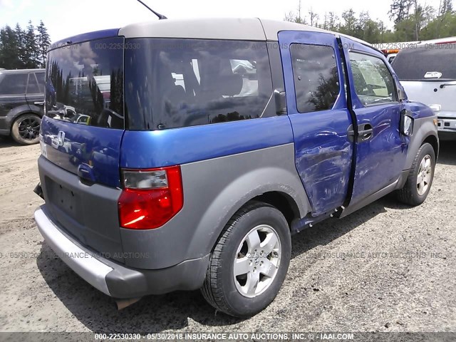 5J6YH285X4L005101 - 2004 HONDA ELEMENT EX BLUE photo 4