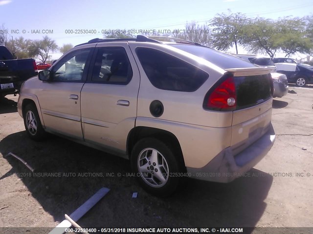 3G7DB03E03S590425 - 2003 PONTIAC AZTEK TAN photo 3