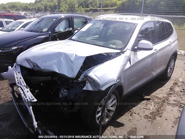 5UXWX9C55G0D63438 - 2016 BMW X3 XDRIVE28I SILVER photo 2
