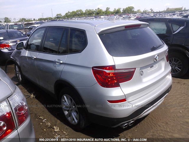 5UXWX9C55G0D63438 - 2016 BMW X3 XDRIVE28I SILVER photo 3