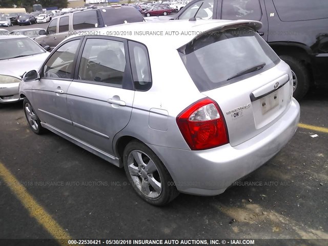 KNAFE161185013496 - 2008 KIA SPECTRA5 5 SX SILVER photo 3