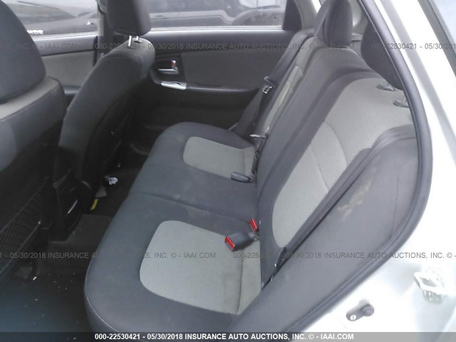 KNAFE161185013496 - 2008 KIA SPECTRA5 5 SX SILVER photo 8