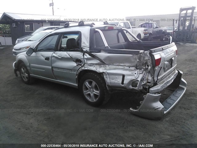 4S4BT62C466100078 - 2006 SUBARU BAJA SPORT SILVER photo 3