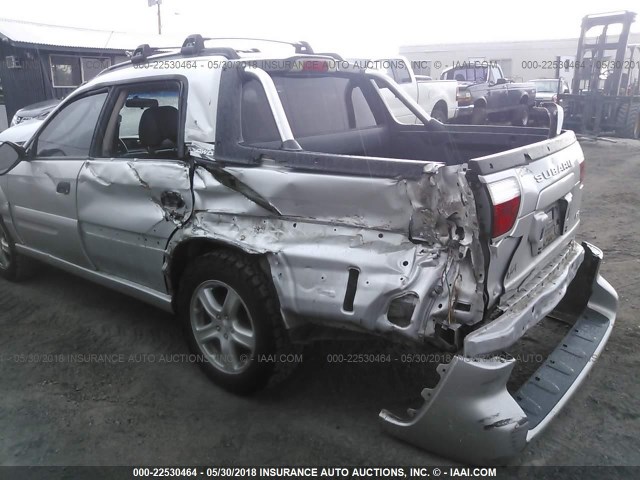 4S4BT62C466100078 - 2006 SUBARU BAJA SPORT SILVER photo 6