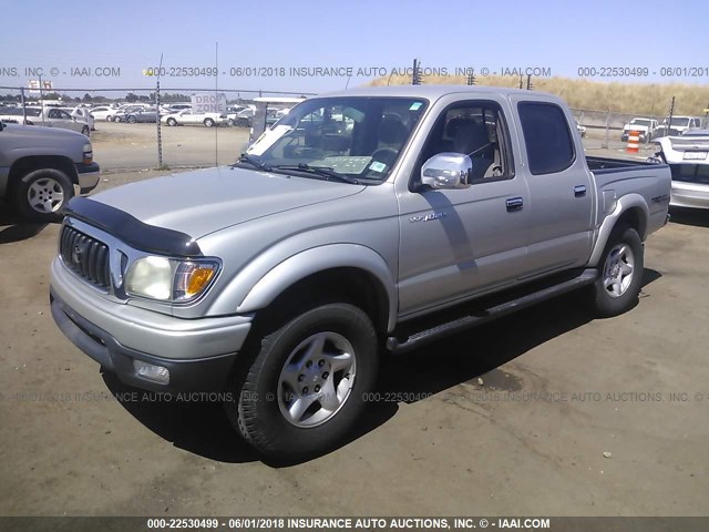 5TEGN92N64Z410580 - 2004 TOYOTA TACOMA DOUBLE CAB PRERUNNER SILVER photo 2