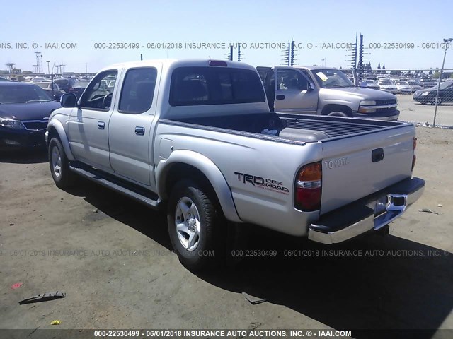 5TEGN92N64Z410580 - 2004 TOYOTA TACOMA DOUBLE CAB PRERUNNER SILVER photo 3