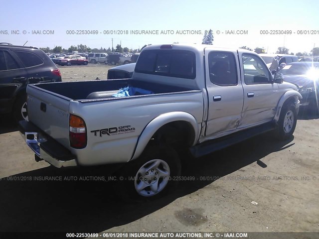 5TEGN92N64Z410580 - 2004 TOYOTA TACOMA DOUBLE CAB PRERUNNER SILVER photo 4