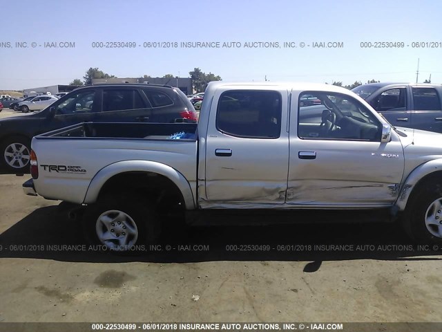 5TEGN92N64Z410580 - 2004 TOYOTA TACOMA DOUBLE CAB PRERUNNER SILVER photo 6