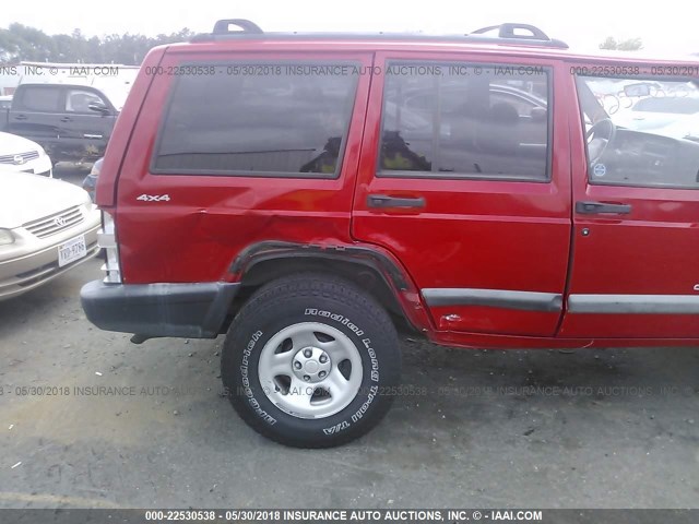 1J4FF48S3YL151036 - 2000 JEEP CHEROKEE SPORT RED photo 6