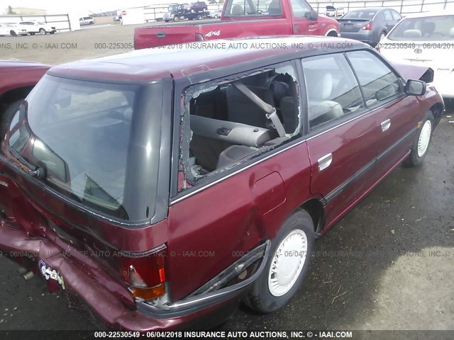 4S3BJ6336R6954812 - 1994 SUBARU LEGACY L/L ALPINE RED photo 4