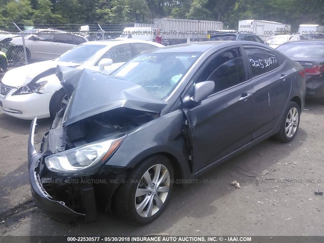 KMHCU4AE5CU068693 - 2012 HYUNDAI ACCENT GLS/GS/SE GRAY photo 2