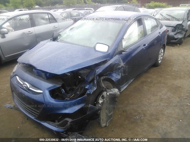 KMHCT4AE5GU027554 - 2016 HYUNDAI ACCENT SE BLUE photo 2