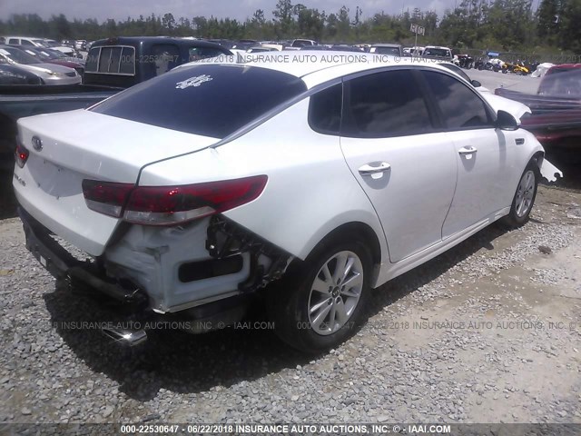 5XXGT4L31GG025517 - 2016 KIA OPTIMA WHITE photo 4