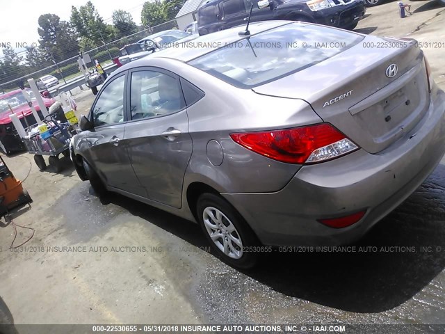 KMHCT4AE8DU485164 - 2013 HYUNDAI ACCENT GLS/GS GRAY photo 3