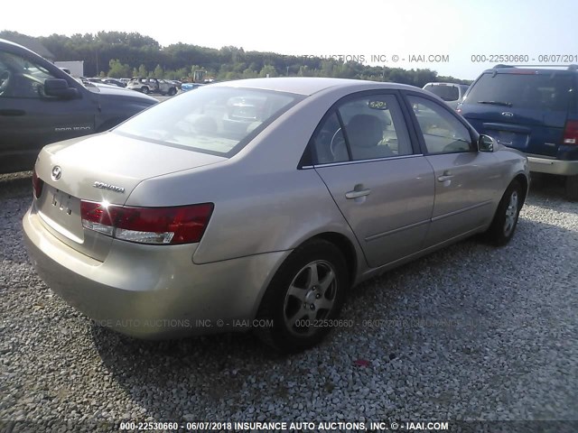 5NPEU46C96H114920 - 2006 HYUNDAI SONATA GLS/LX GOLD photo 4