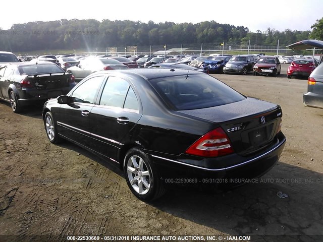 WDBRF92H57F894595 - 2007 MERCEDES-BENZ C 280 4MATIC BLACK photo 3