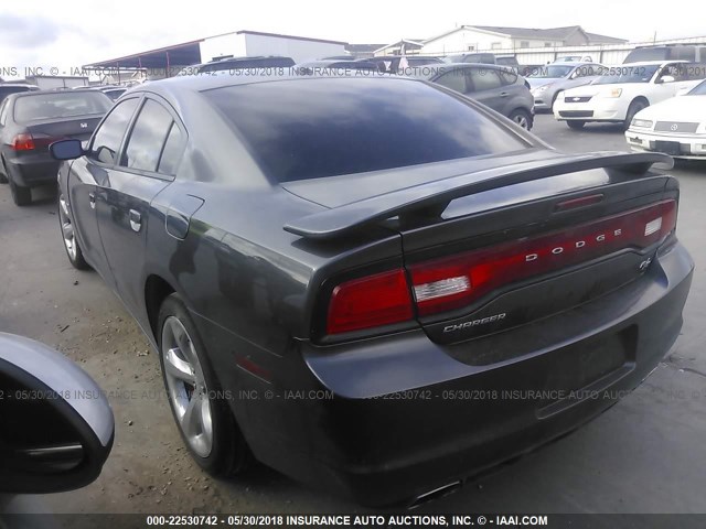 2C3CDXCT1EH134166 - 2014 DODGE CHARGER R/T GRAY photo 3