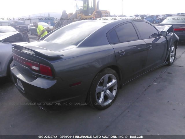 2C3CDXCT1EH134166 - 2014 DODGE CHARGER R/T GRAY photo 4