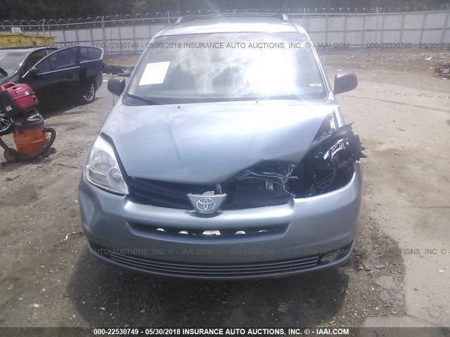 5TDZA23C24S208969 - 2004 TOYOTA SIENNA CE/LE BLUE photo 6