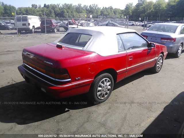 1C3EU4533SF650580 - 1995 CHRYSLER LEBARON GTC Қызыл фото 4