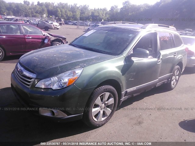 4S4BRBCC0B3331934 - 2011 SUBARU OUTBACK 2.5I PREMIUM GREEN photo 2