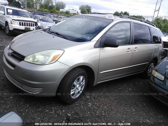 5TDZA23C15S232505 - 2005 TOYOTA SIENNA CE/LE BEIGE photo 2