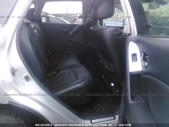 JN8AZ1MW8AW138709 - 2010 NISSAN MURANO S/SL/LE SILVER photo 8