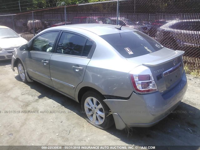 3N1AB6AP7BL650823 - 2011 NISSAN SENTRA 2.0/2.0S/SR/2.0SL 灰色 照片 3