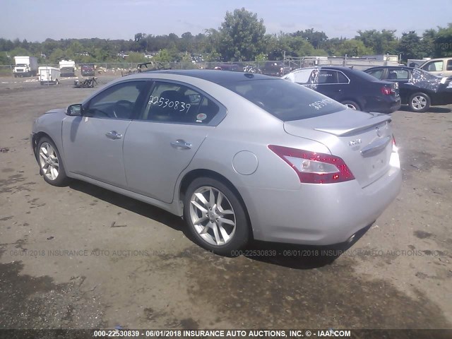 1N4AA51E49C806594 - 2009 NISSAN MAXIMA S/SV SILVER photo 3