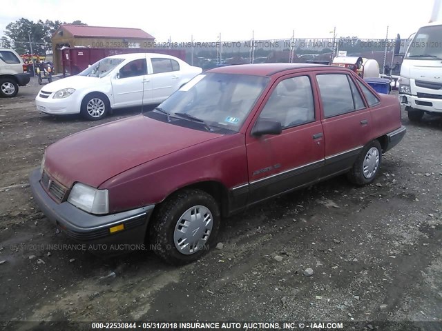 KL2TR516XJB336508 - 1988 PONTIAC LEMANS SE MAROON photo 2