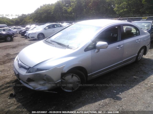 JHMFA36237S006177 - 2007 HONDA CIVIC HYBRID SILVER photo 2