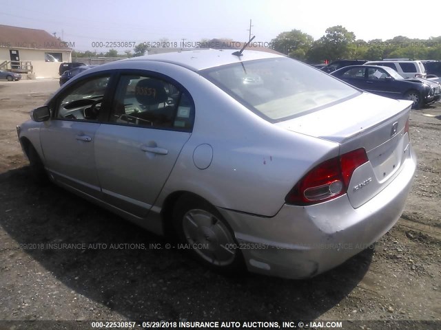 JHMFA36237S006177 - 2007 HONDA CIVIC HYBRID SILVER photo 3