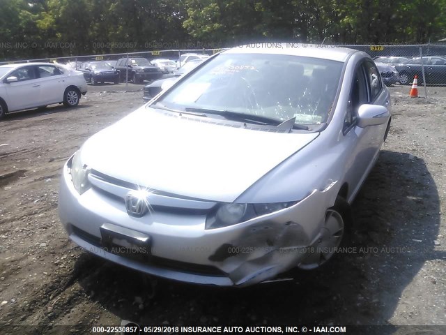 JHMFA36237S006177 - 2007 HONDA CIVIC HYBRID SILVER photo 6