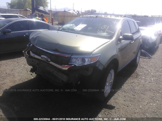 2FMDK3JC5DBA90848 - 2013 FORD EDGE SEL GREEN photo 2