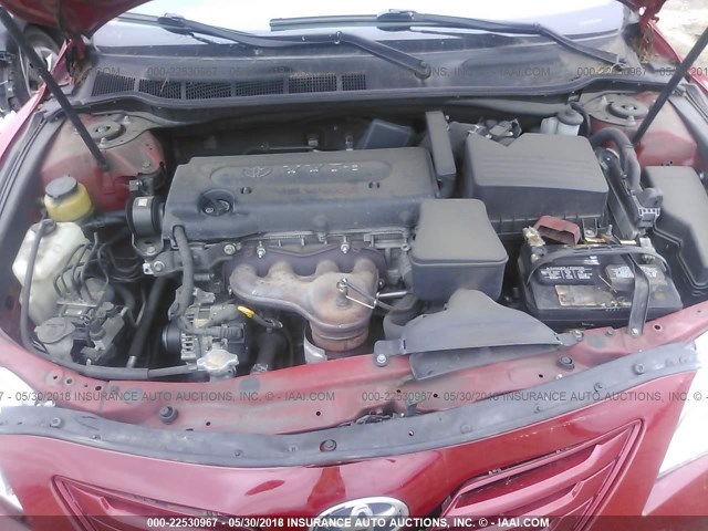 4T1BE46K57U070294 - 2007 TOYOTA CAMRY NEW GENERAT CE/LE/XLE/SE RED photo 10
