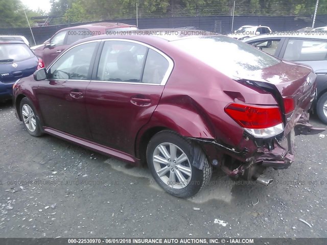 4S3BMBC6XA3211358 - 2010 SUBARU LEGACY 2.5I PREMIUM RED photo 3