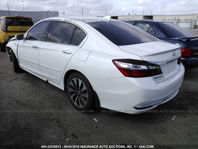 JHMCR6F5XHC002775 - 2017 HONDA ACCORD HYBRID/EXL WHITE photo 3