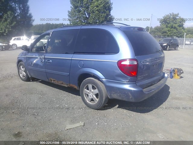 2D4GP44L17R170666 - 2007 DODGE GRAND CARAVAN SXT BLUE photo 3