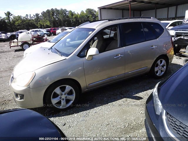 KNAFG526777097524 - 2007 KIA RONDO LX/EX GOLD photo 2