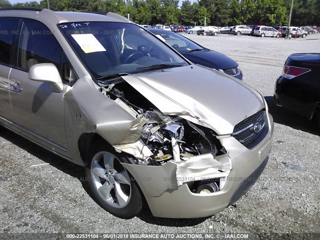 KNAFG526777097524 - 2007 KIA RONDO LX/EX GOLD photo 6