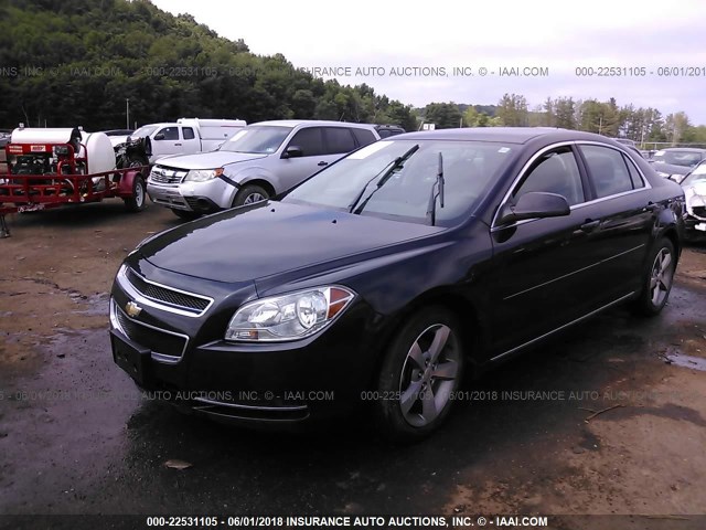 1G1ZC5E18BF117766 - 2011 CHEVROLET MALIBU 1LT BLACK photo 2