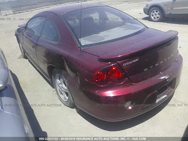 4B3AG42G24E127584 - 2004 DODGE STRATUS SXT BURGUNDY photo 3